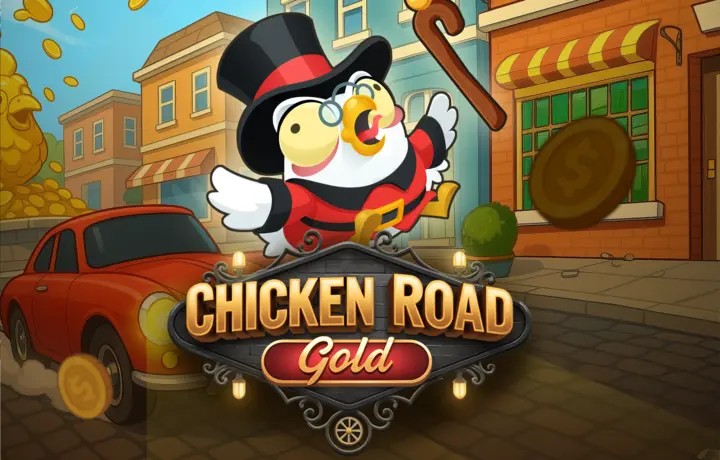 Chicken Road Gold slot logo by InOut at Slotoro Casino