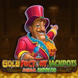 Gold Factory Jackpots Mega Moolah slot visual from Aurum Signature Studios available on slotorocasino.eu