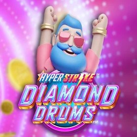 Hyper Strike Diamond Drums slot logo by Gameburger Studios at Slotoro Casino