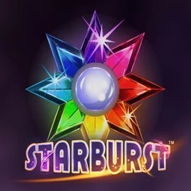 Slots logo of Starburst from NetEnt at Slotoro Casino